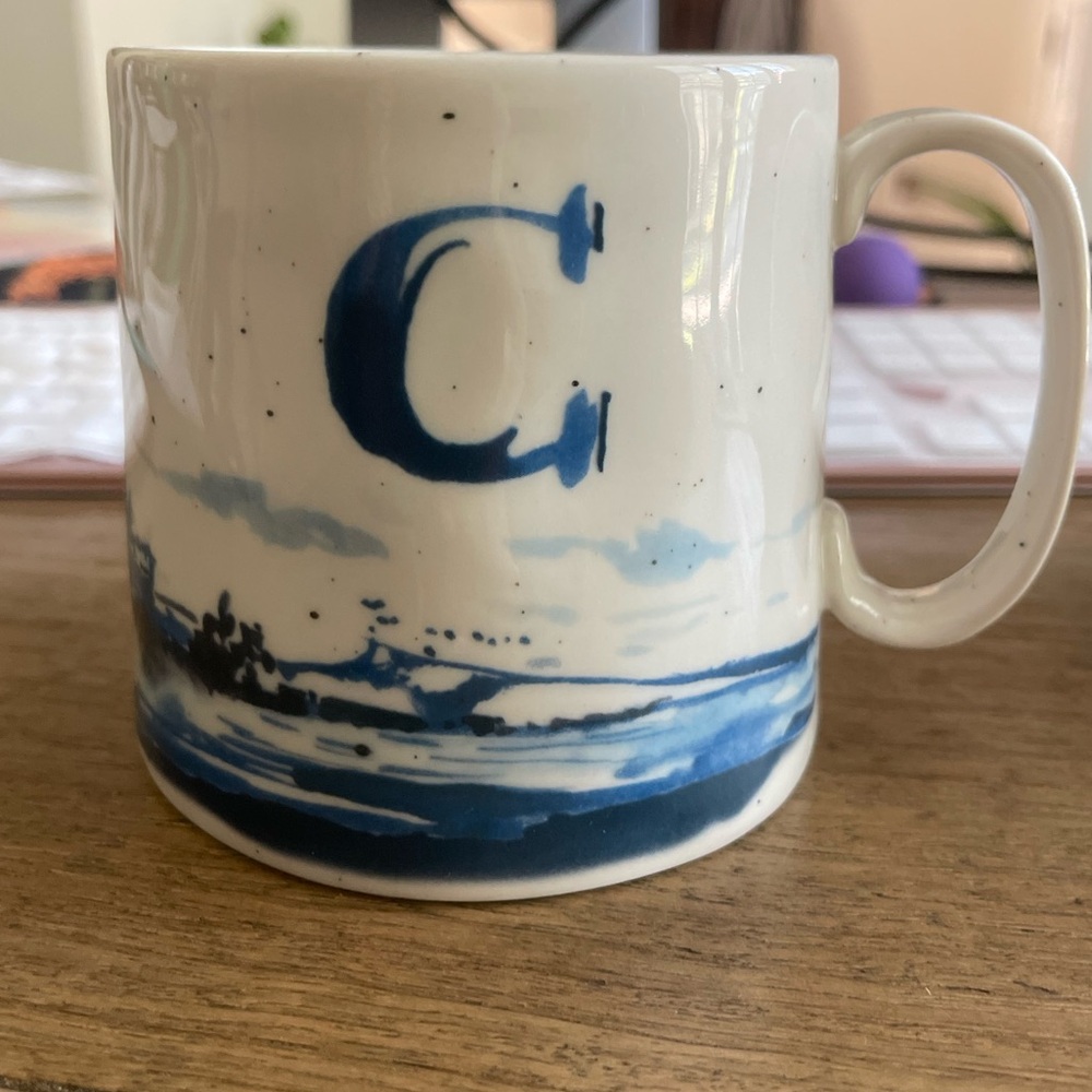 Anthropologie Monogram Stoneware “C” mug